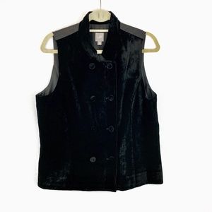 J. Jill Velvet Double Breasted Black Vest M